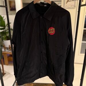 Santa Cruz Skateboards Black Windbreaker Jacket